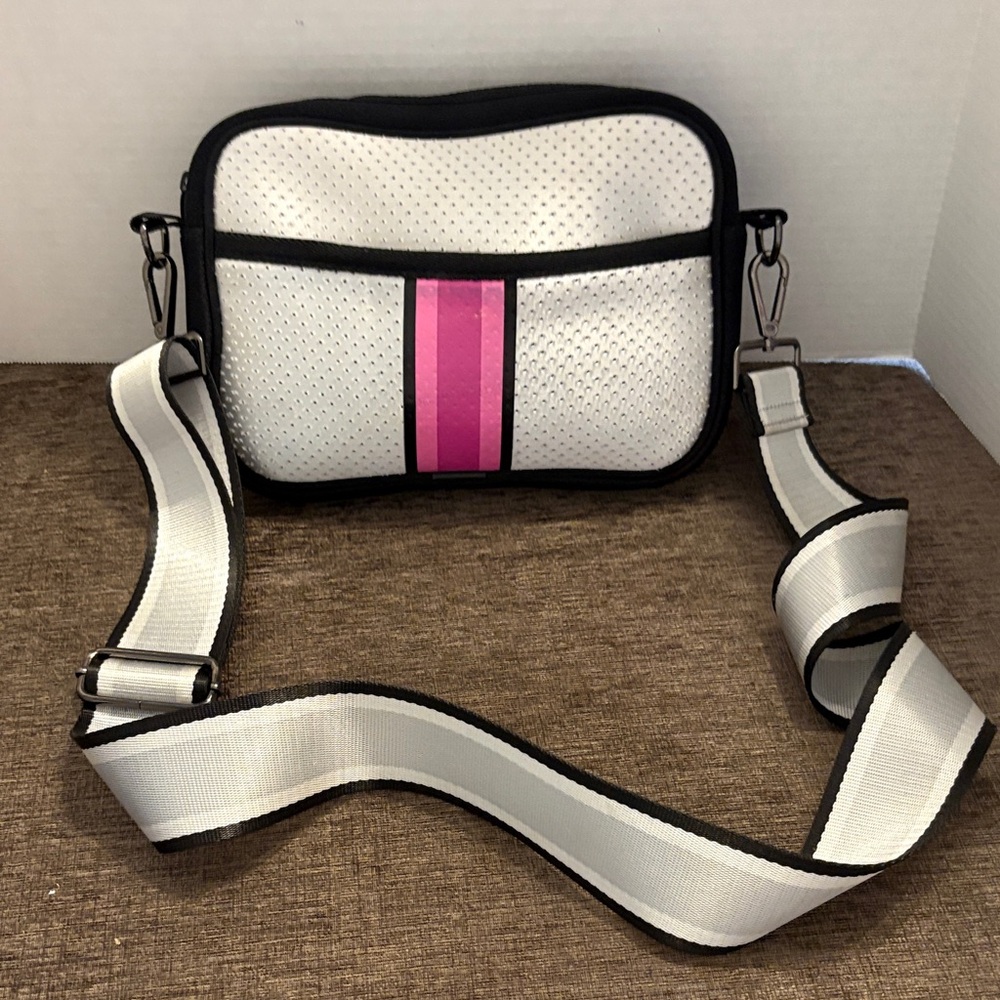 HAUTE SHORE White and Pink Crossbody Bag